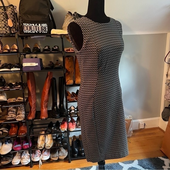 CALVIN KLEIN Black & White Check Shift Dress - Picture 5 of 7